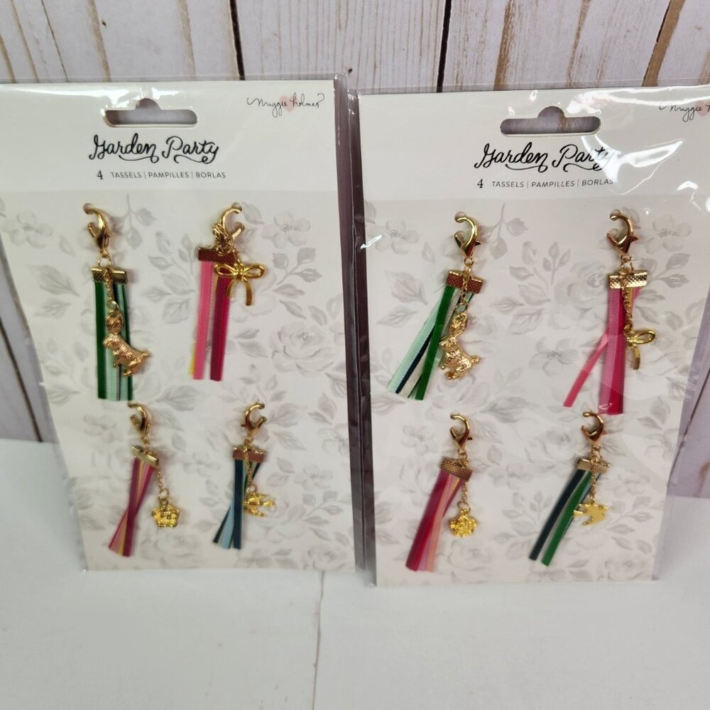 Maggie Holmes Garden Party Tassels 4/Pkg 2 Packs Bunny Bird Flower Bow AC
